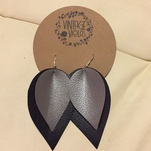 Faux leather earrings